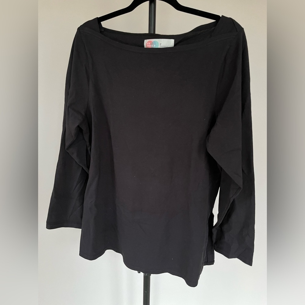 Free People FP Beach Boat Neck Black Top Size XS